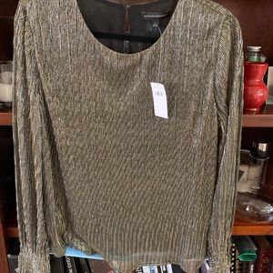 New with tags Gold metallic blouse